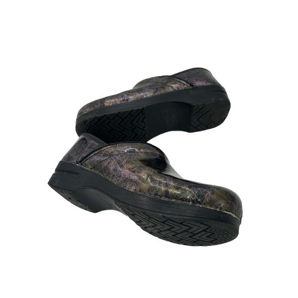 Dansko Women Professional Iridescent Printed Black Leather Clogs Size 39 US 8 - Picture 9 of 9